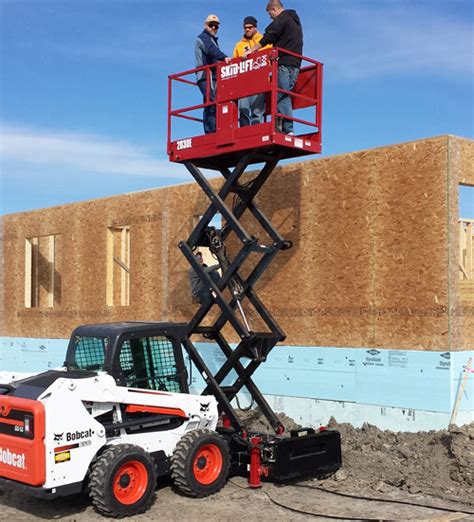 lifted skid steer|man lift for skid steer.